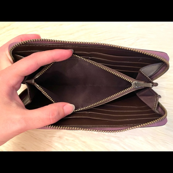 Coach Multi Varsity Flower Leather Accordion Zip Wallet - Picture 5 of 5